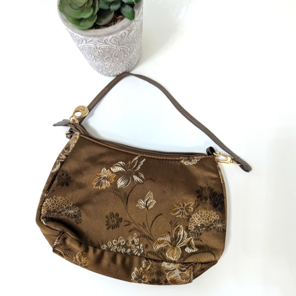 Gold Floral Case Logic Mini Bag Vintage 90s Y2K Vintage